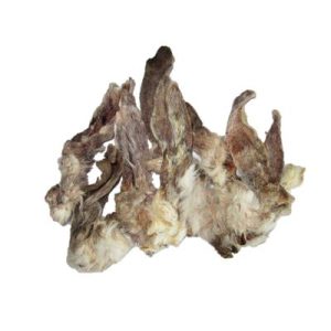 Kaninører m. pels 100 g.